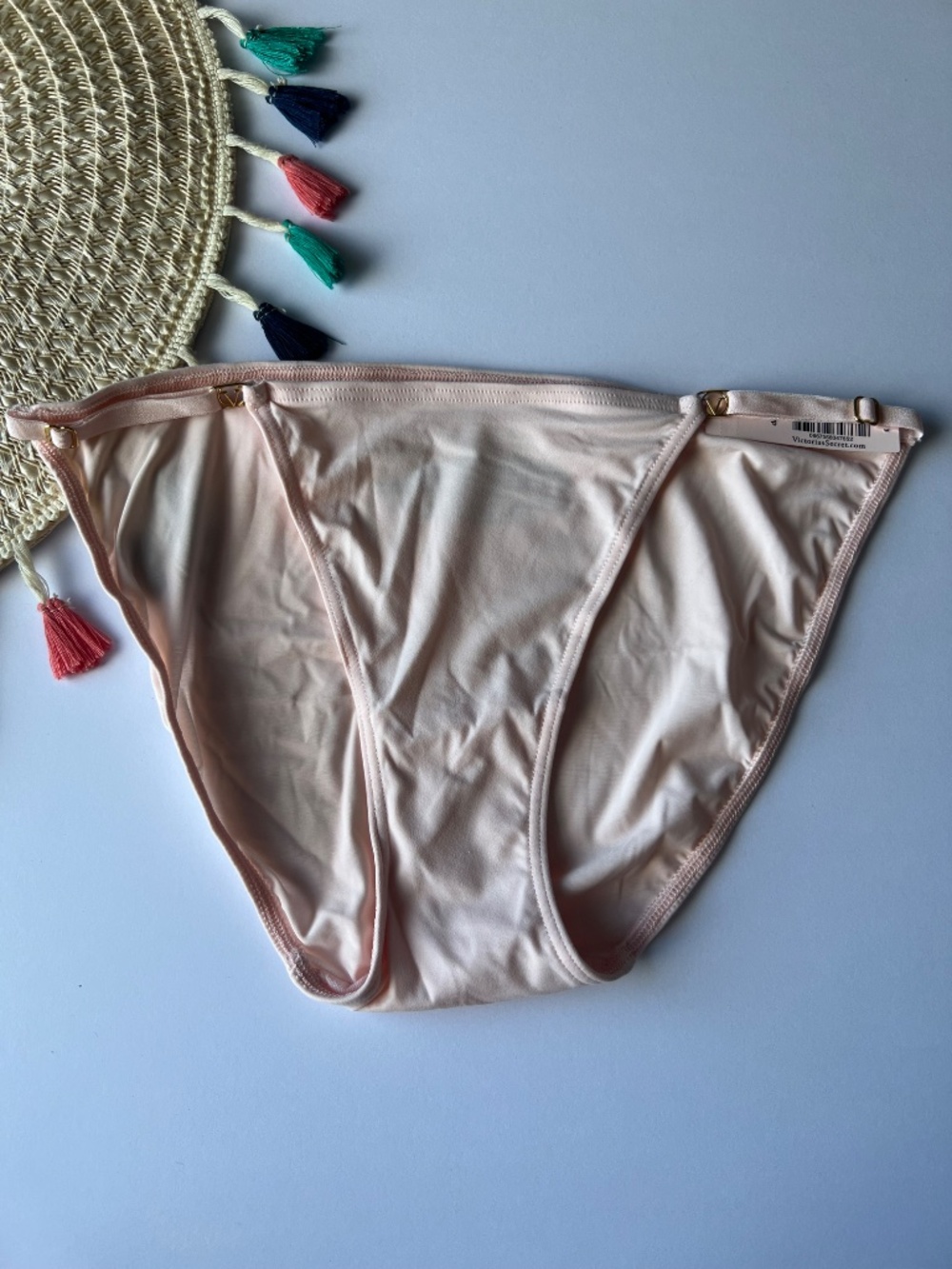 Victoria's Secret Adjustable String Bikini Panty Purest Pink XL NEW
